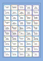 English Worksheet: WORD FORMATION BOARD GAME 1