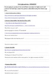 English Worksheet: Civil Rights WEBQUEST