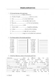 English Worksheet: Simple past exercises