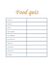 Food quiz