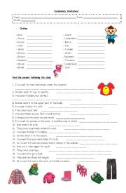 English Worksheet: clothes