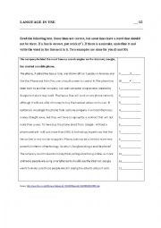 English Worksheet: Language in Use - Correcting a text