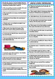 English Worksheet: Linking words rephrasing+ Key