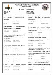 English Worksheet: A Lower Intermediate Multiple Choice Test