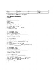 English Worksheet: Beautiful by James Blunt