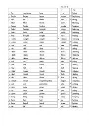 English Worksheet: List of Verbs-1.2
