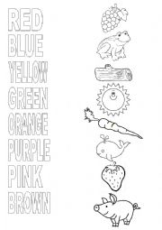 English Worksheet: COLOURS FOR LITTLE CHILDREN