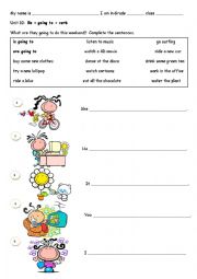 English Worksheet: What are they going to do this weekend
