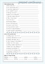 English Worksheet: present continuous