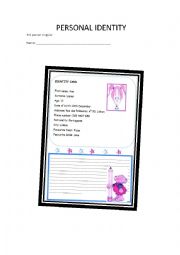 English Worksheet: Personal identification