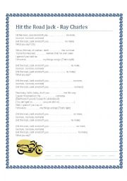 English Worksheet: Hit the Road Jack 