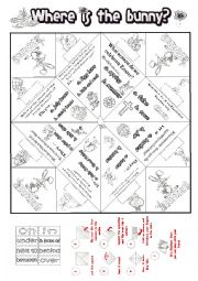 English Worksheet: Easter Cootie Catcher with Prepositions