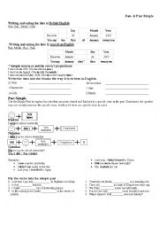 English Worksheet: Date & Past Simple