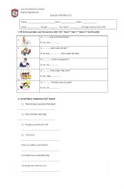English Worksheet: 8th grade test