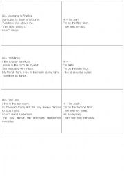 English Worksheet: dormitary game