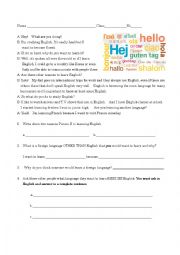 English Worksheet: Foreign Languages