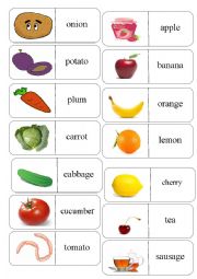 English Worksheet: FOOD DOMINO