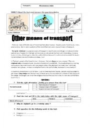 English Worksheet: transport  group session