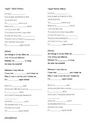 English Worksheet: ANGELS- Robbie Williams