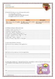 English Worksheet: used to