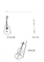 English Worksheet: Musical Instruments
