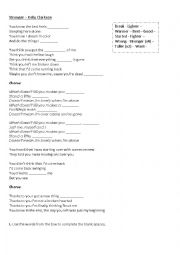 English Worksheet: Stronger_ Kelly Clarkson