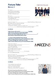 English Worksheet: Fortune Teller by Maroon 5