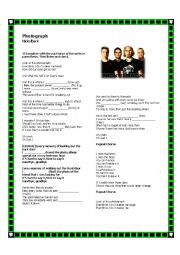 English Worksheet: Nickelback song - Photograph