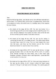 English Worksheet: Creating Magic With Words