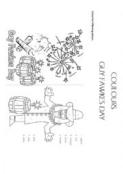 English Worksheet: COLOURING GUY FAWKES DAY