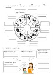 English Worksheet: Zodiac signs 