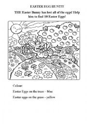 English Worksheet: EASTER EGG HUNT