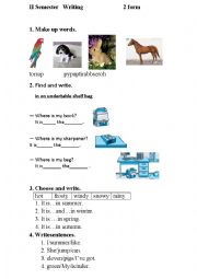 English Worksheet: English Test Writing 2 form