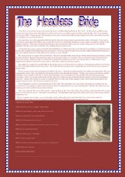 English Worksheet: A Ghost Story The Headless Bride