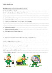 English Worksheet: ST Patricks day