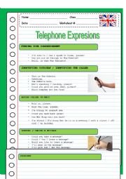 English Worksheet: TELEPHONING