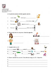 English Worksheet: Descriptive adjectives