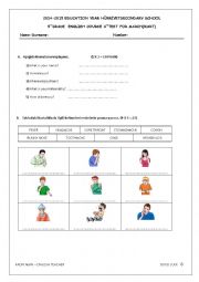 English Worksheet: A general test for  6th grade