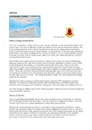 English Worksheet: Geography of Gibralta