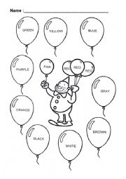 English Worksheet: Clown Coloring by number 