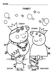 English Worksheet: Peppa Pig Family