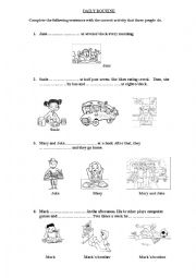 English Worksheet: Present simple - Daily routine