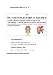 English Worksheet: reading activity for elementary students