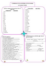 English Worksheet: Comparison adjectives