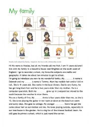 English Worksheet: My Family