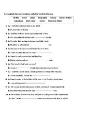 English Worksheet: Films and Book Genres