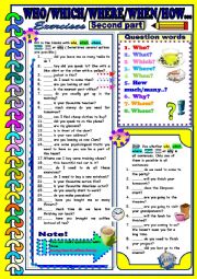 Question Words-When, Where, How many/much,Why...Second part