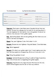 English Worksheet: Script of Play (Golden Bird by Grimm Brothers)