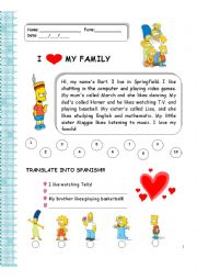 English Worksheet: My Family