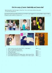 English Worksheet: Love story of Justin Timberlake and Jessica Biel